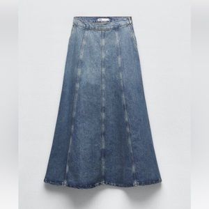 ZARA THE DENIM MAXI SKIRT  SIZE MEDIUM